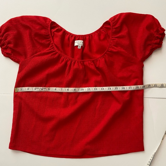 Madewell Texture and Thread Red Peasant Top Labelled Size XXS - Picture 4 of 8